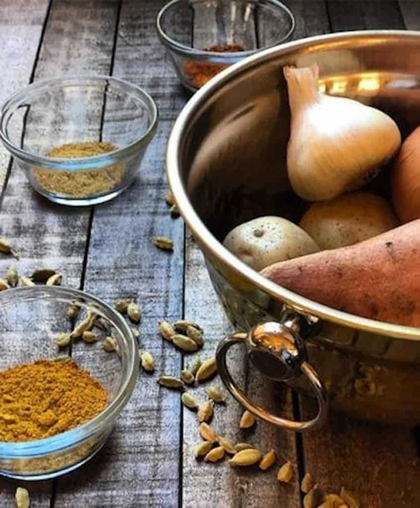 Indian curry ingredients