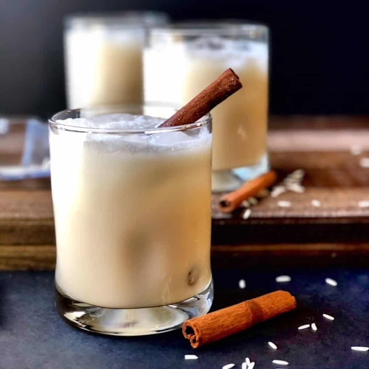 Mexican horchata in glasses