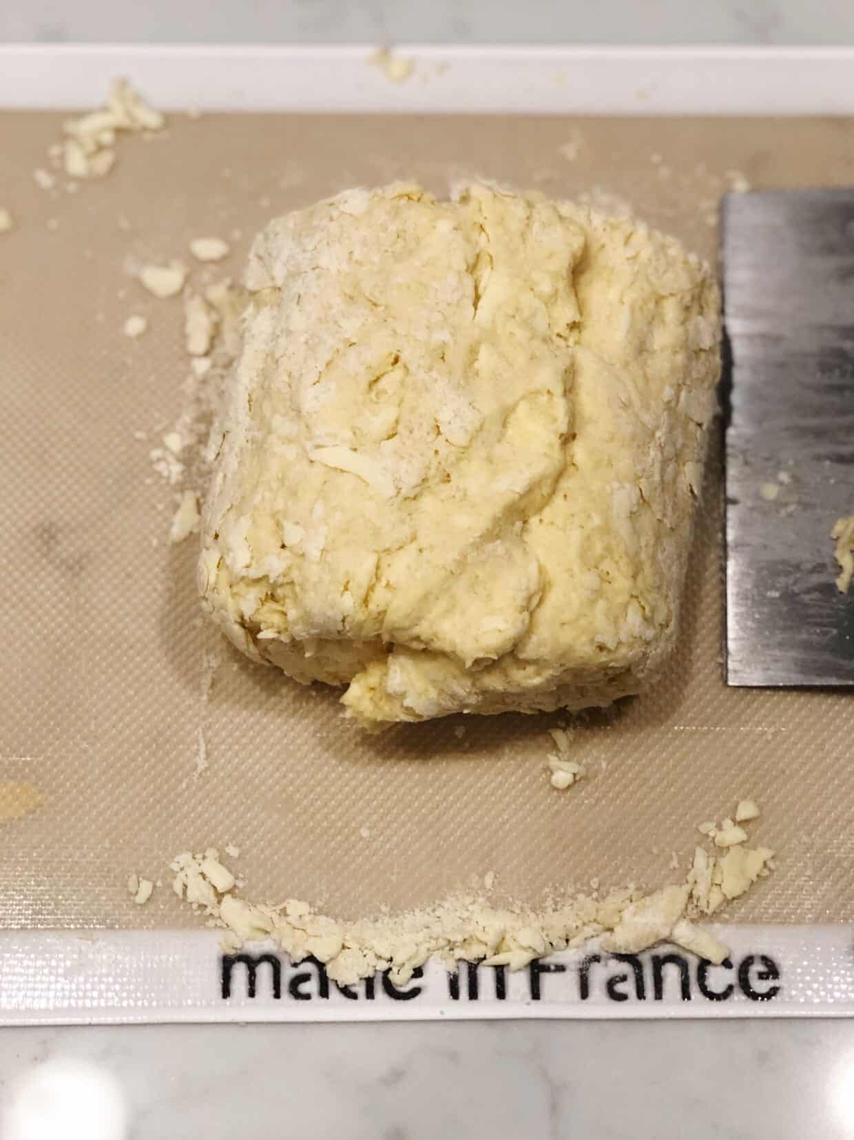 scone dough folded in half