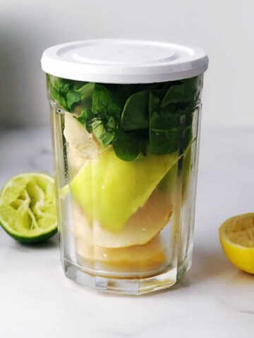 iron boosting green juice closeup