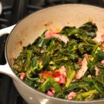 collard greens with ham and pancetta