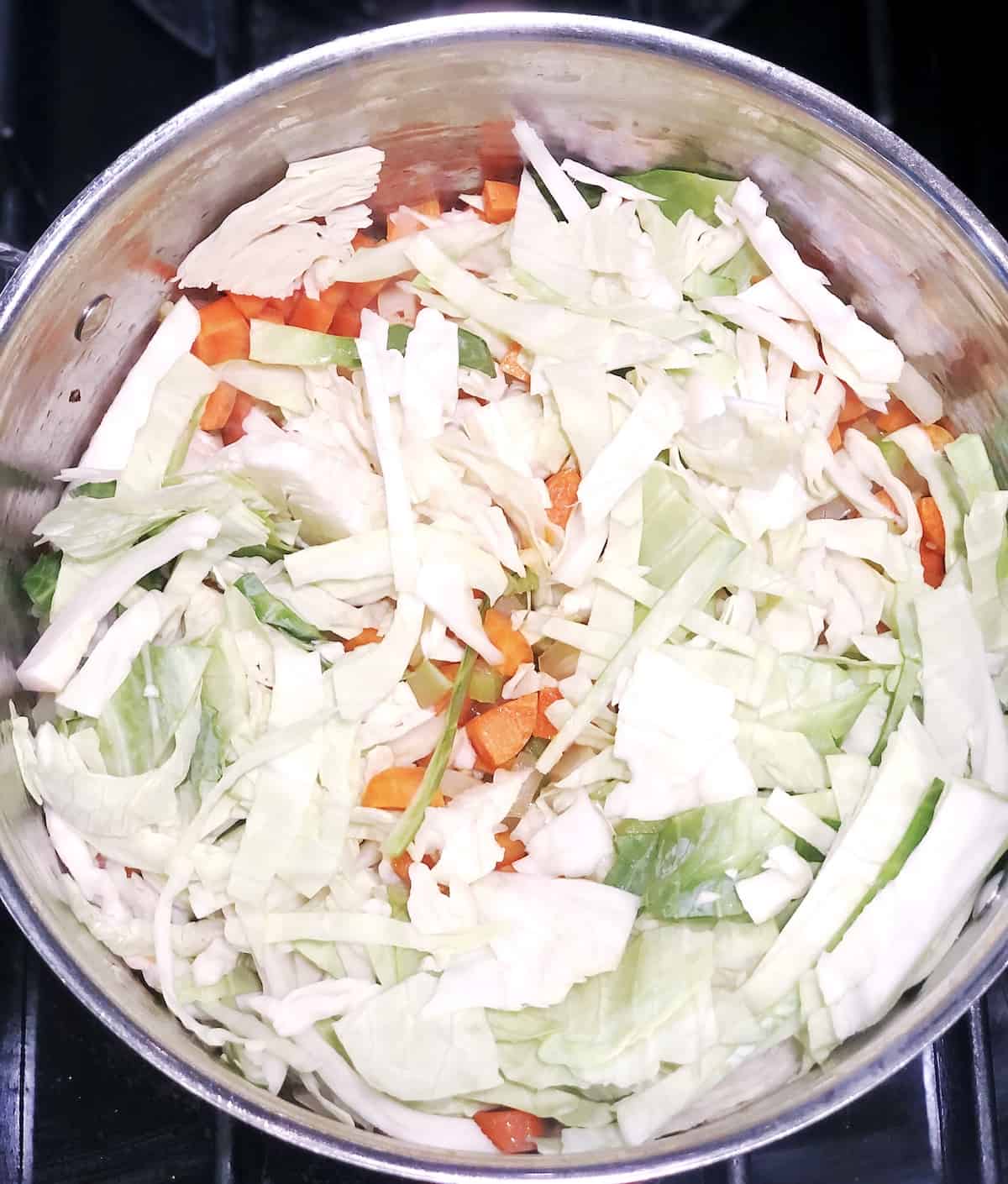 sautéing cabbage for soup