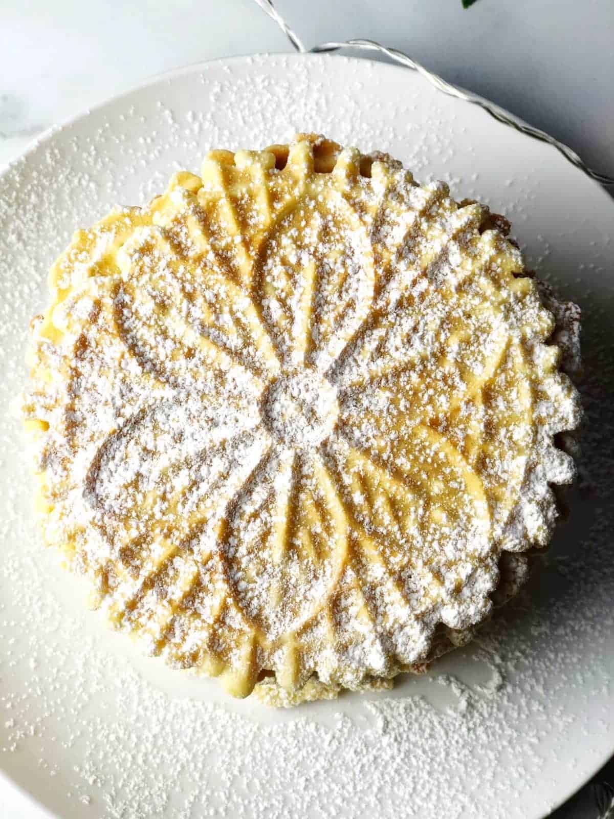 pizzelle on plate