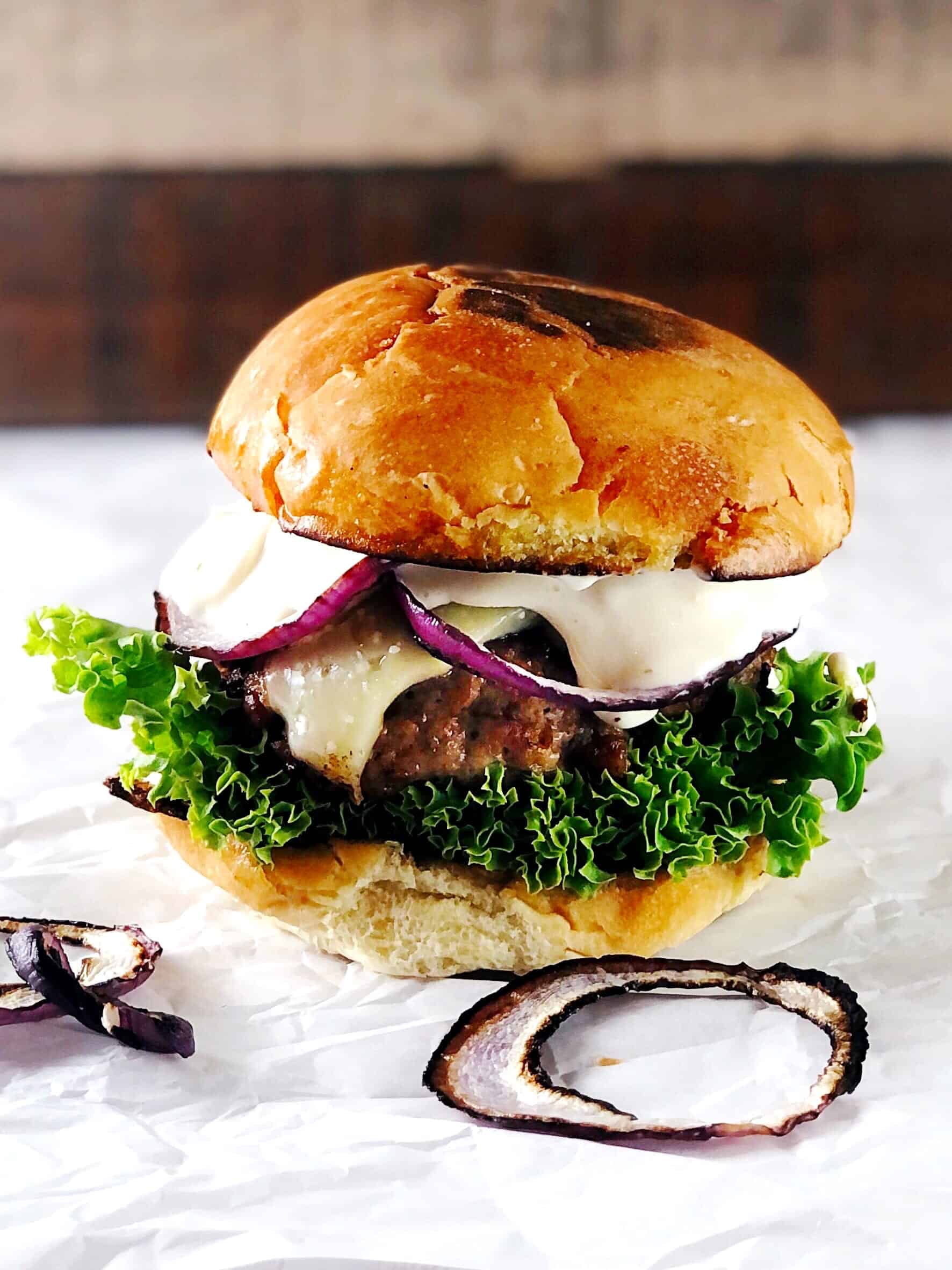 chorizo and pork burger