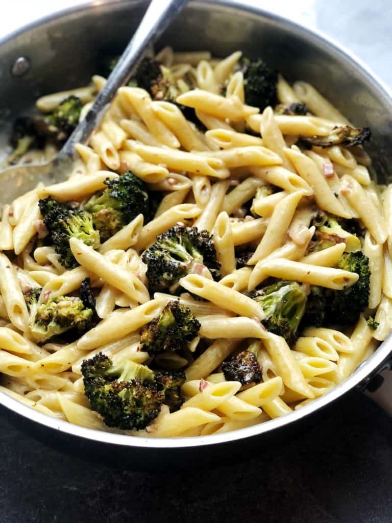 pasta with truffle sauce angle