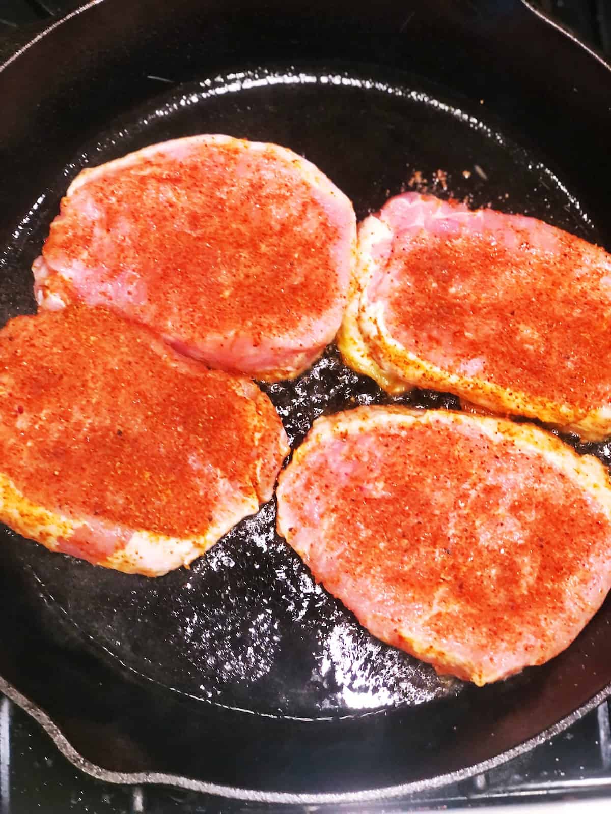 boneless pork chops in cast iron