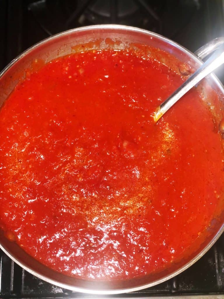 tomato sauce simmering