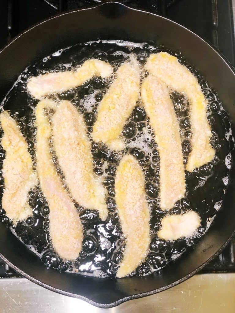 coconut chicken in pan