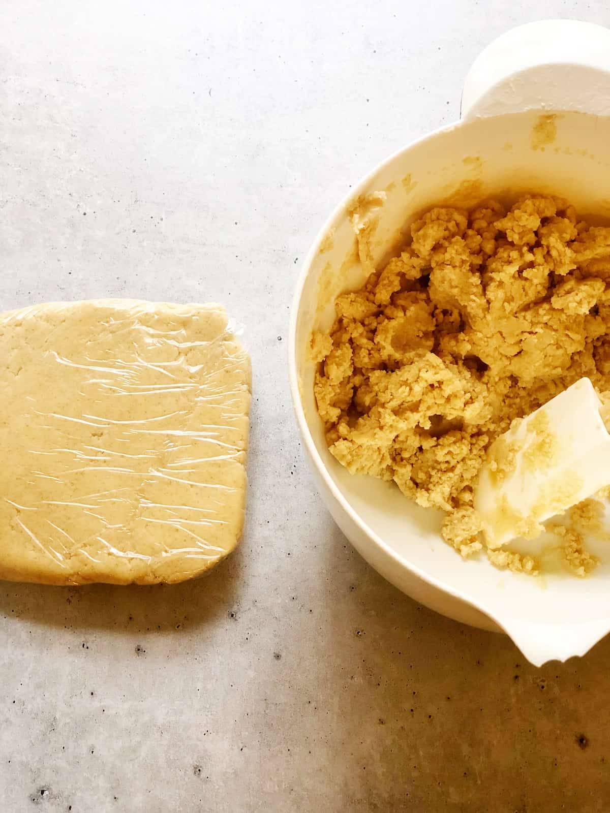 divided shortbread dough