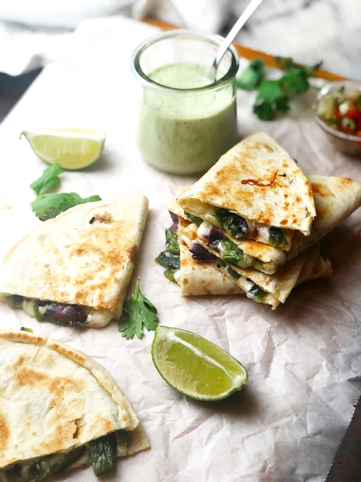 cheesy quesadillas