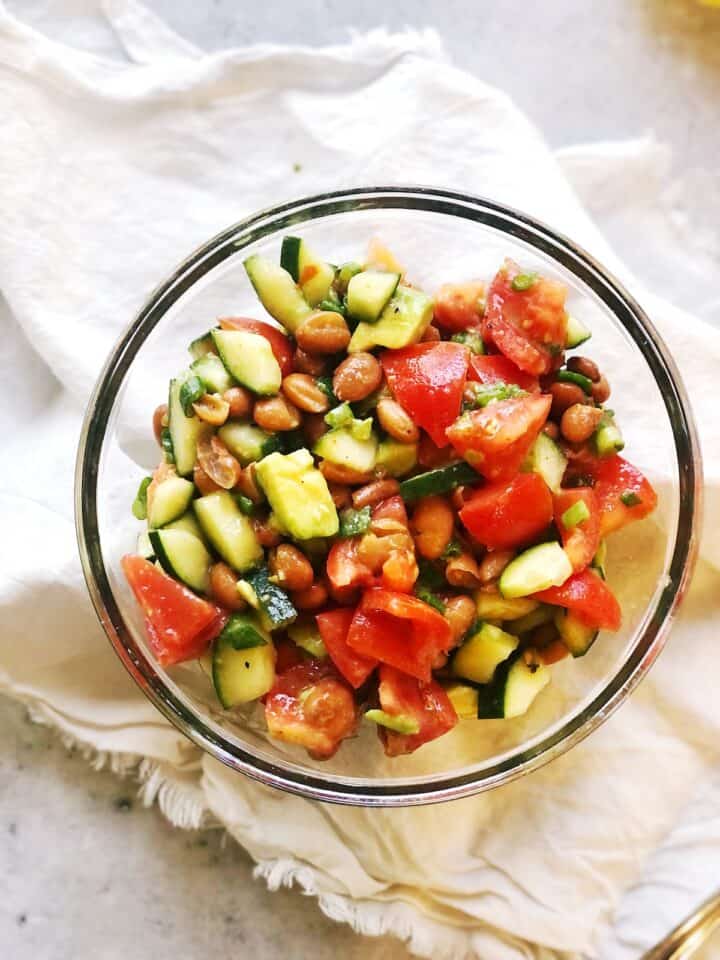 bean salad closeup