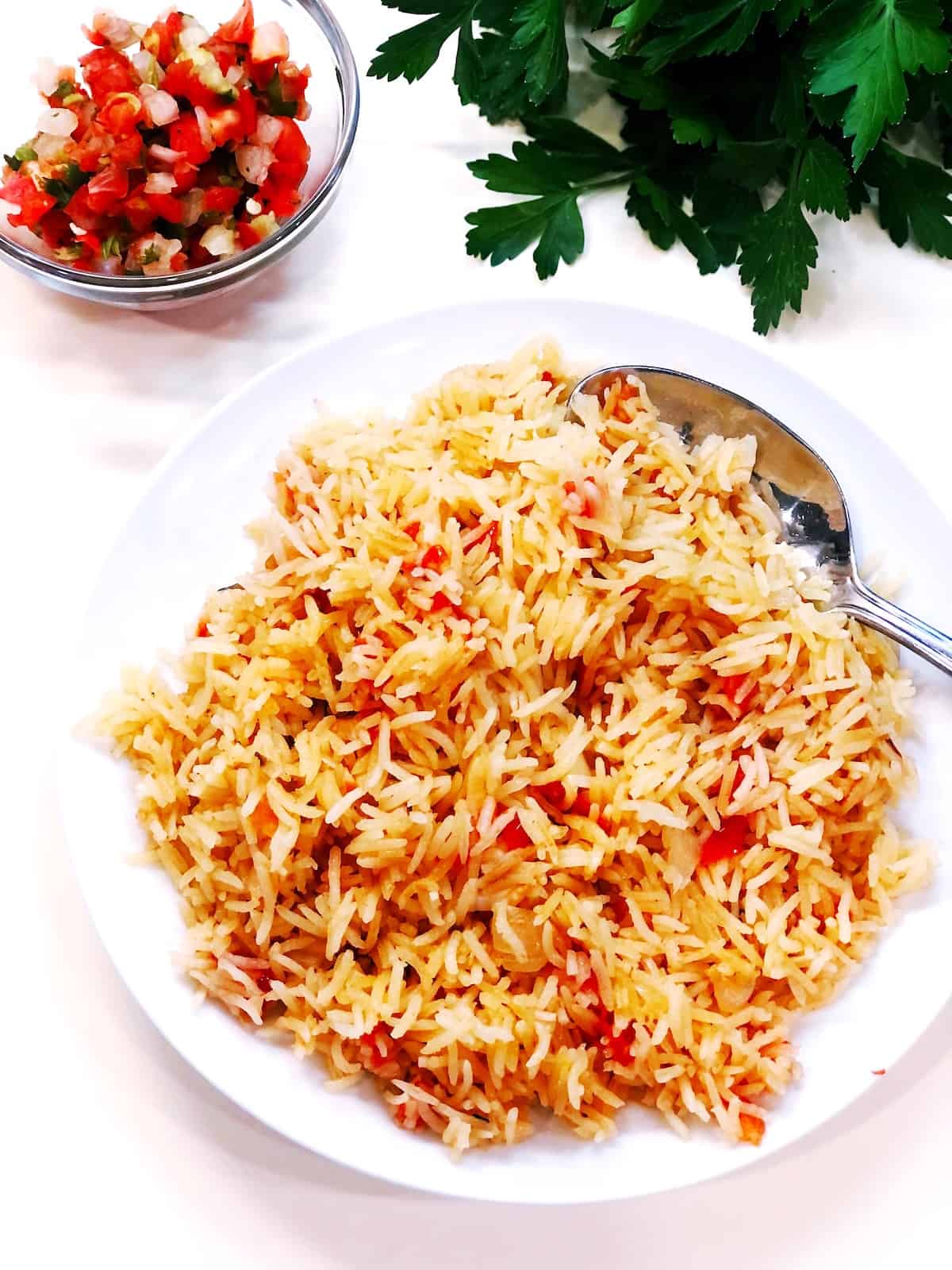 best Spanish rice on plate