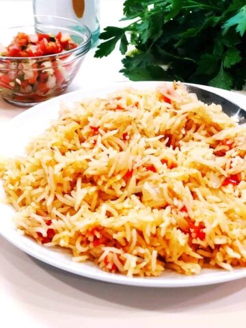 closeup of Mexican rice