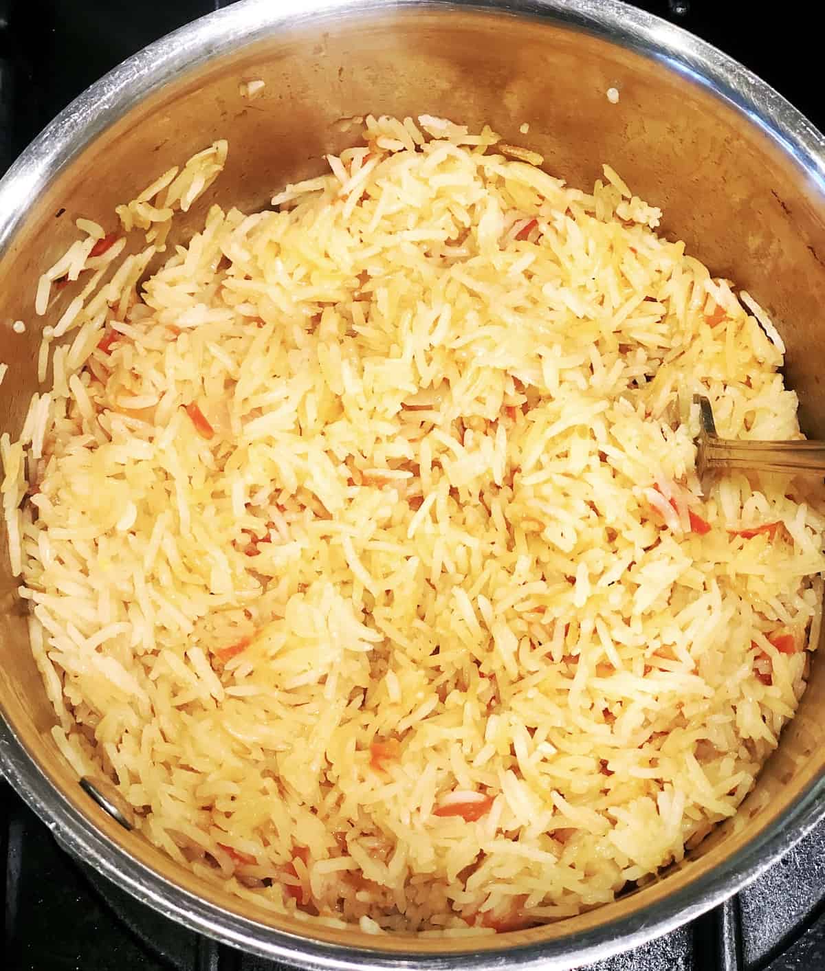 fluffing up Spanish rice