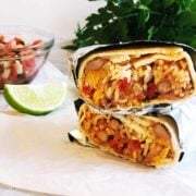 closeup of burrito