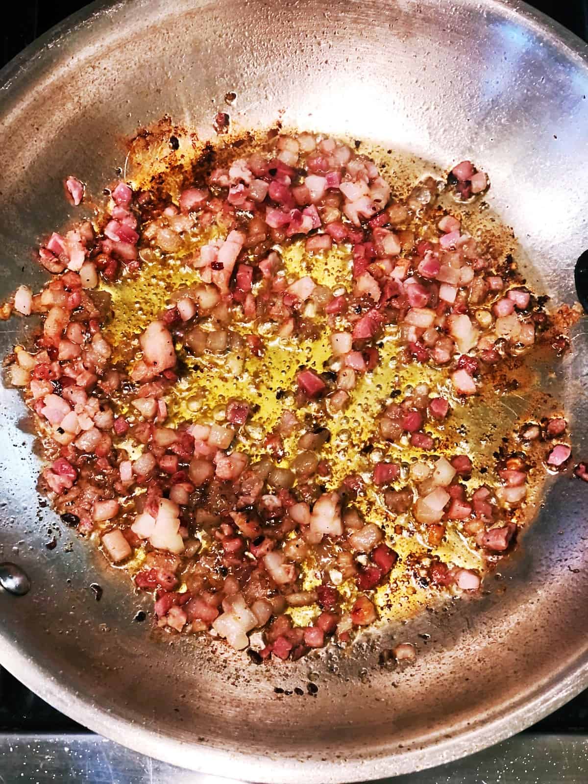 cooking pancetta