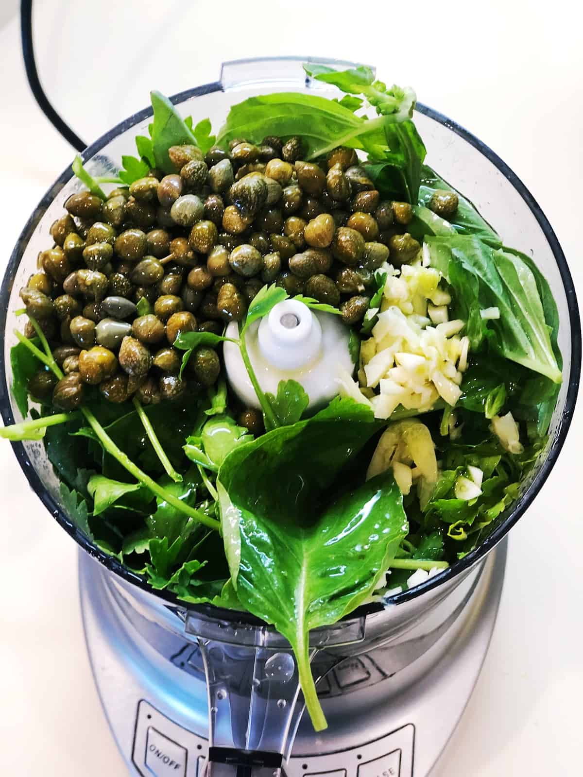 Italian salsa verde in food processor