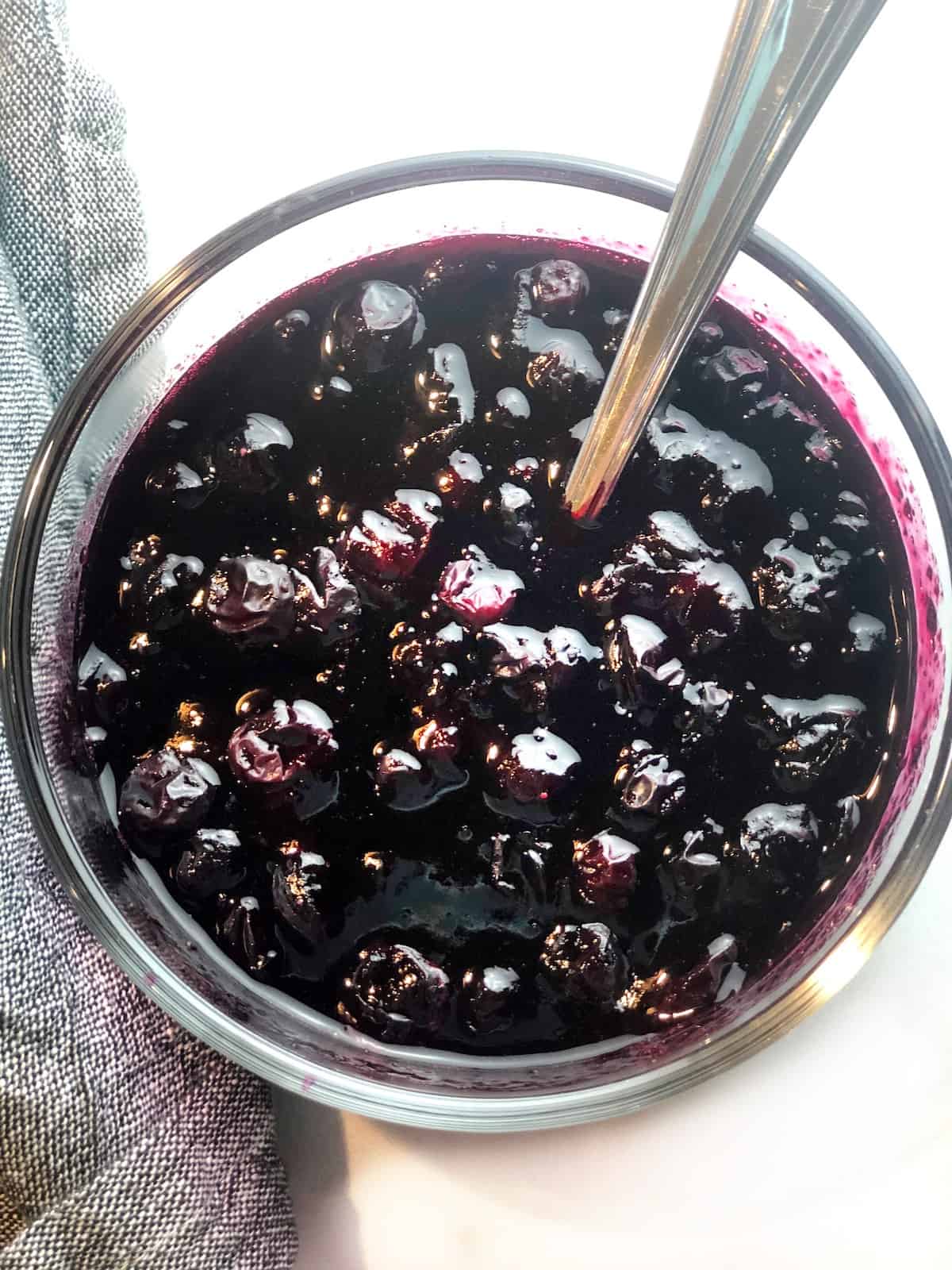 blueberry sauce closeup