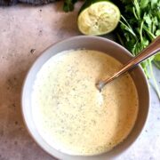 creamy cilantro dressing top view