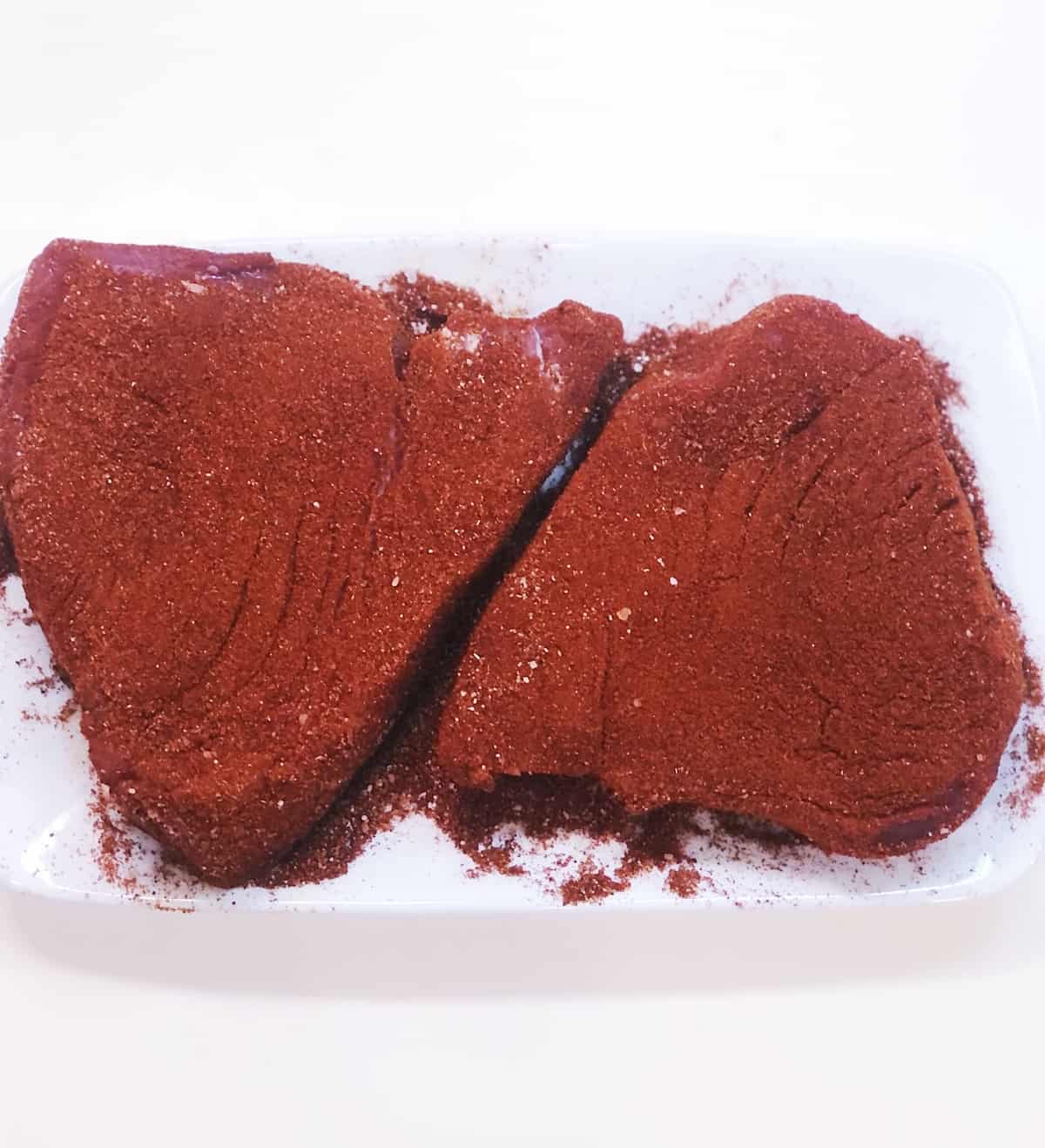 blackened seasoning on tuna