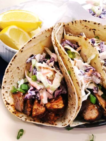 blackened tuna tacos