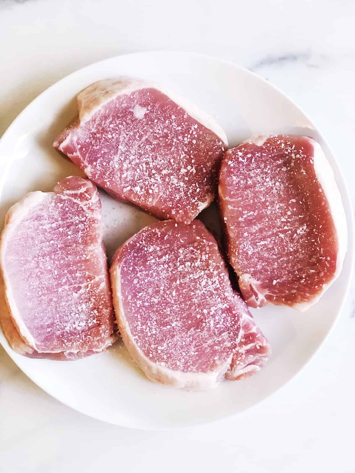 tenderizing boneless pork chops with salt