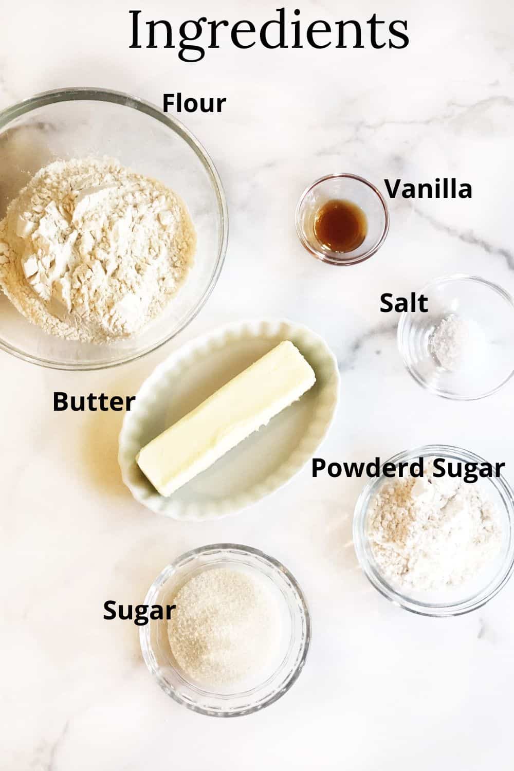 Fall Shortbread ingredients