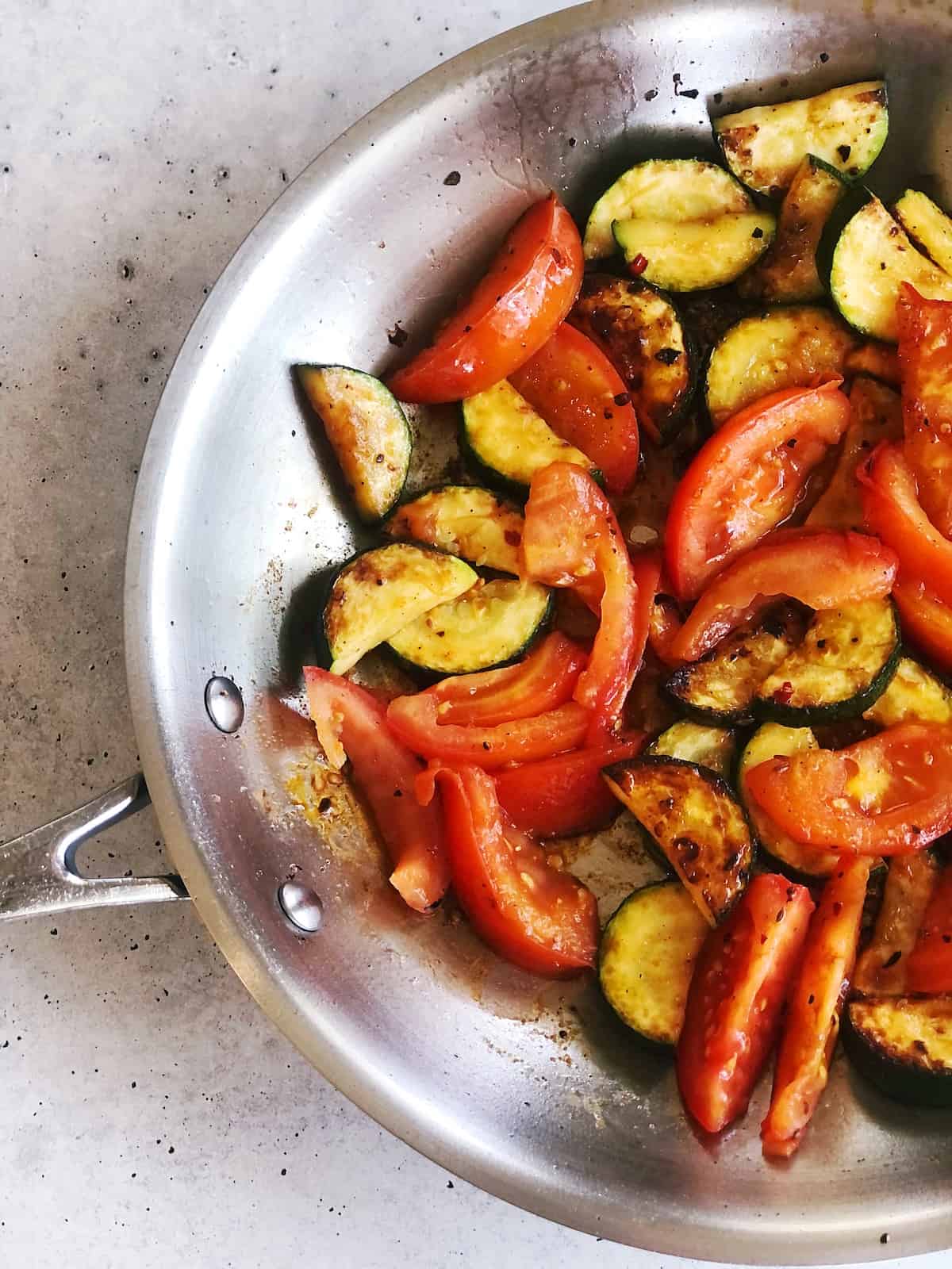 tomatoes and zucchini closeup