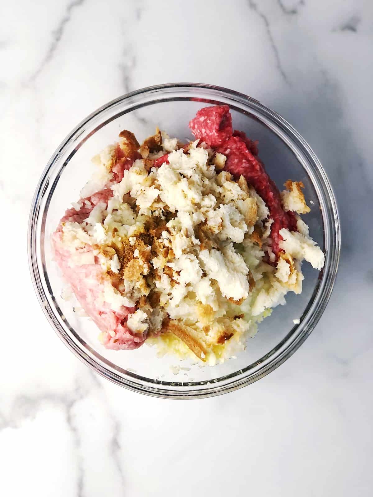 kofta meatball ingredients in bowl