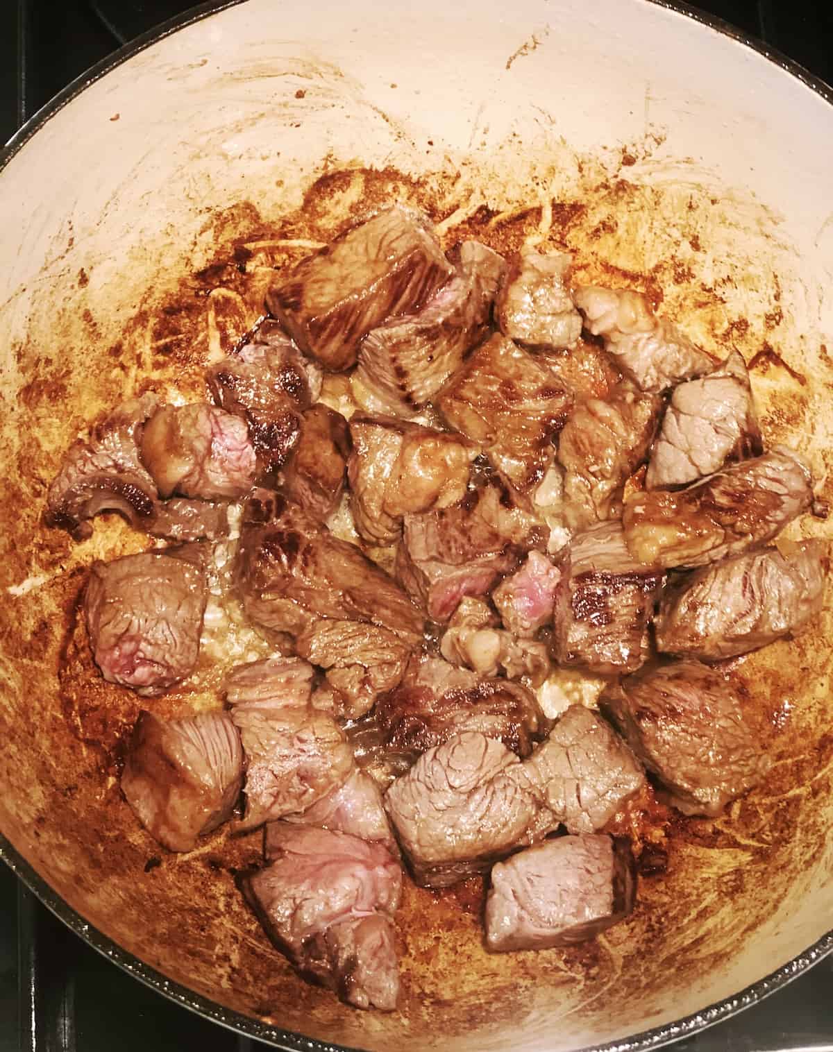 seared beef for provencal stew