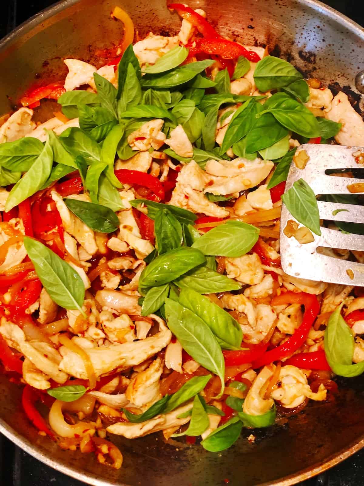 chicken basil stir fry