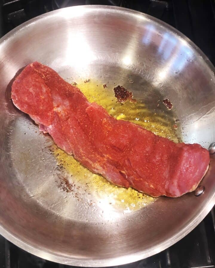 searing pork tenderloin