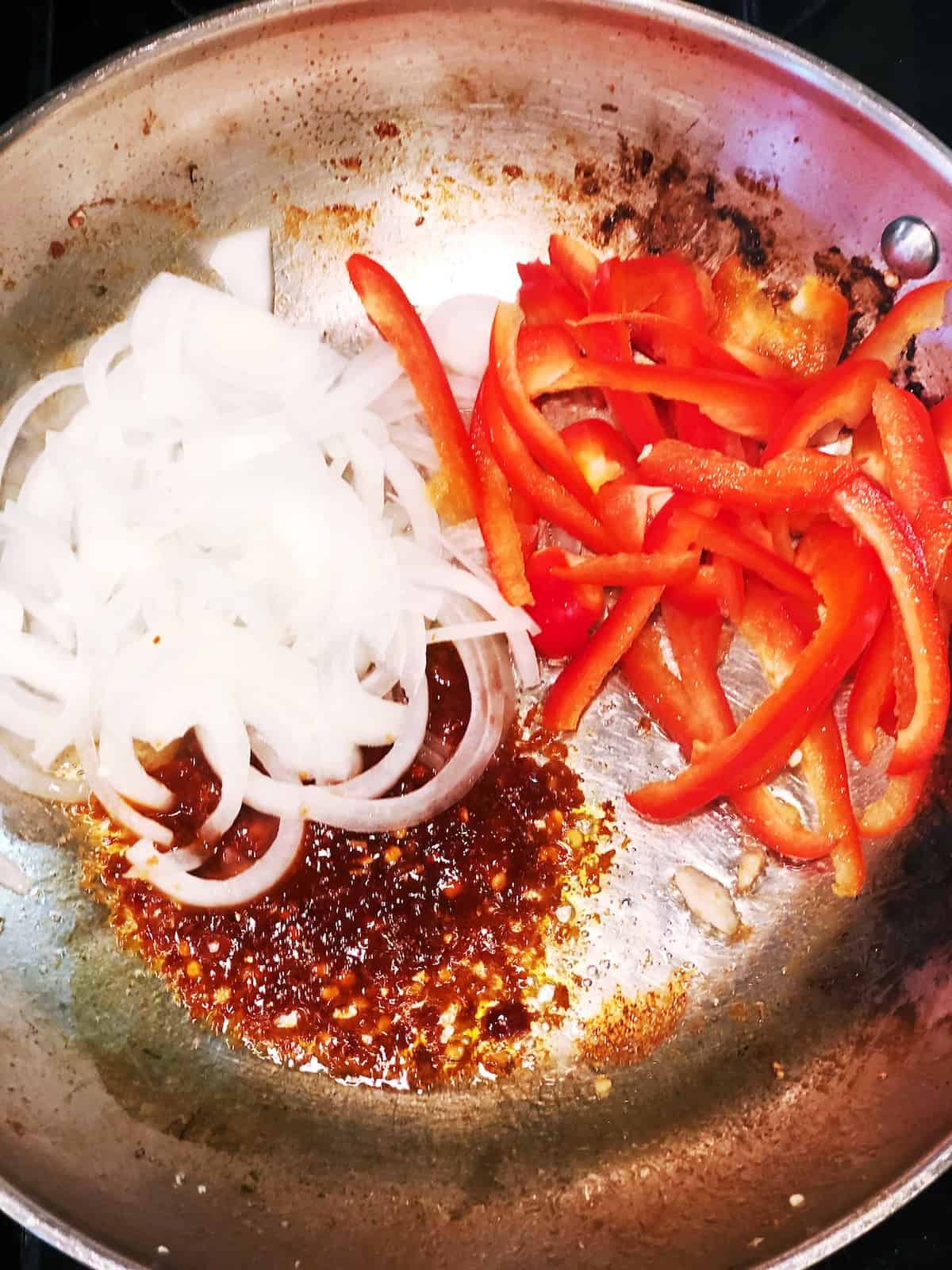 stir frying aromatics