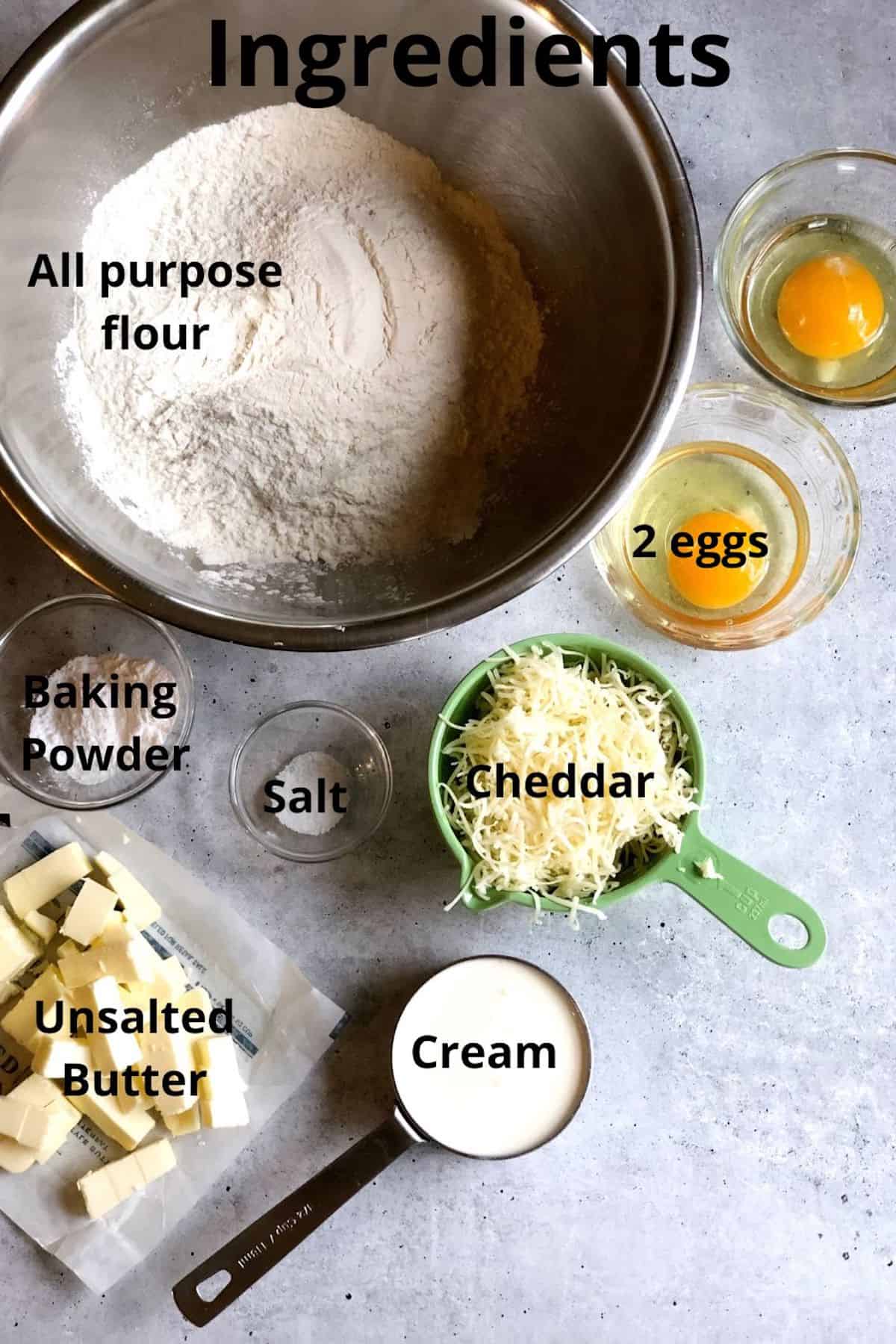 cheddar scones ingredients 