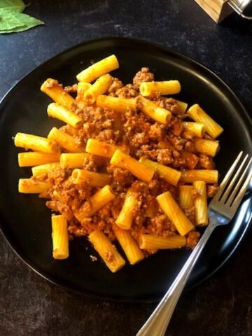 bolognese on plate