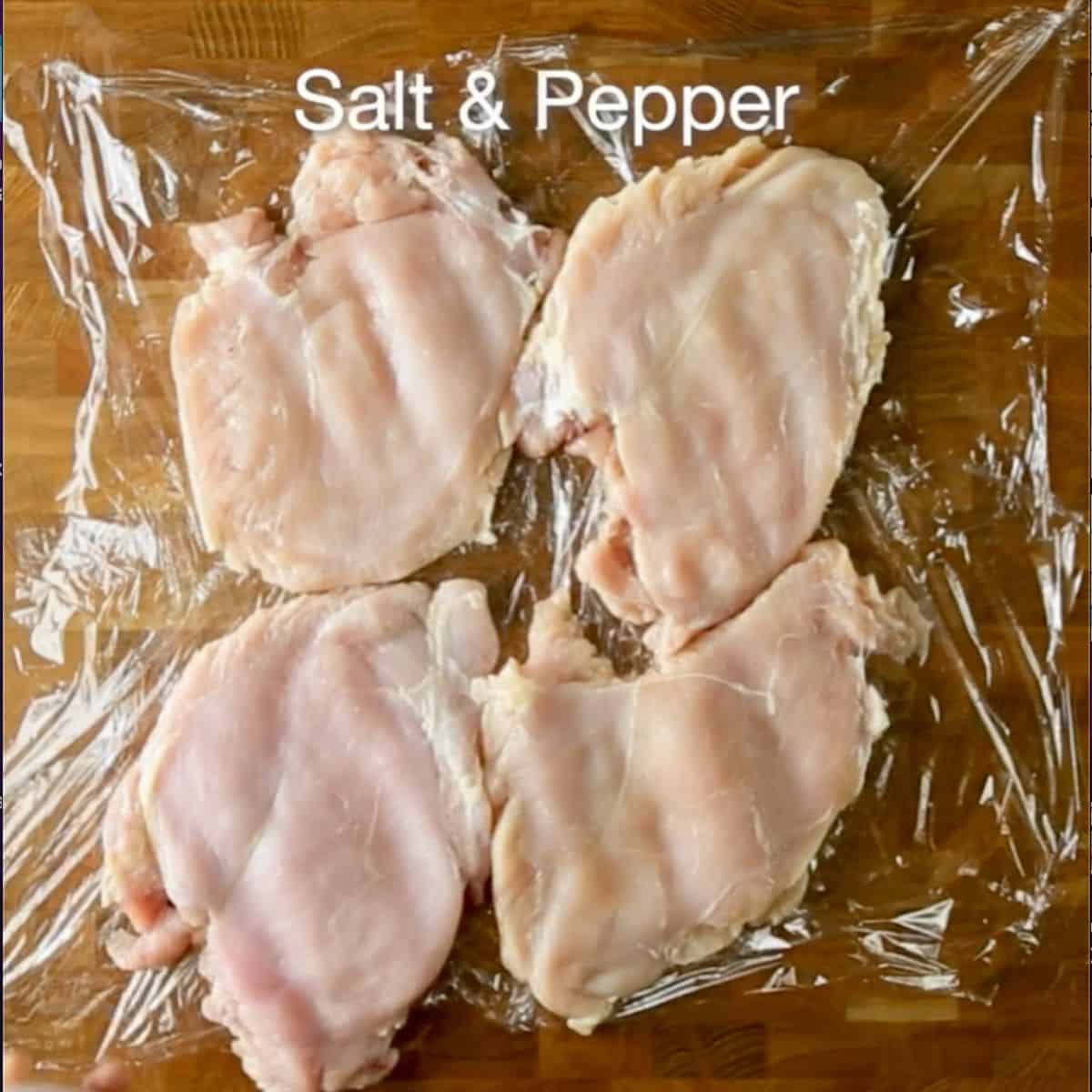 adding salt and pepper to chicken tarragon 2