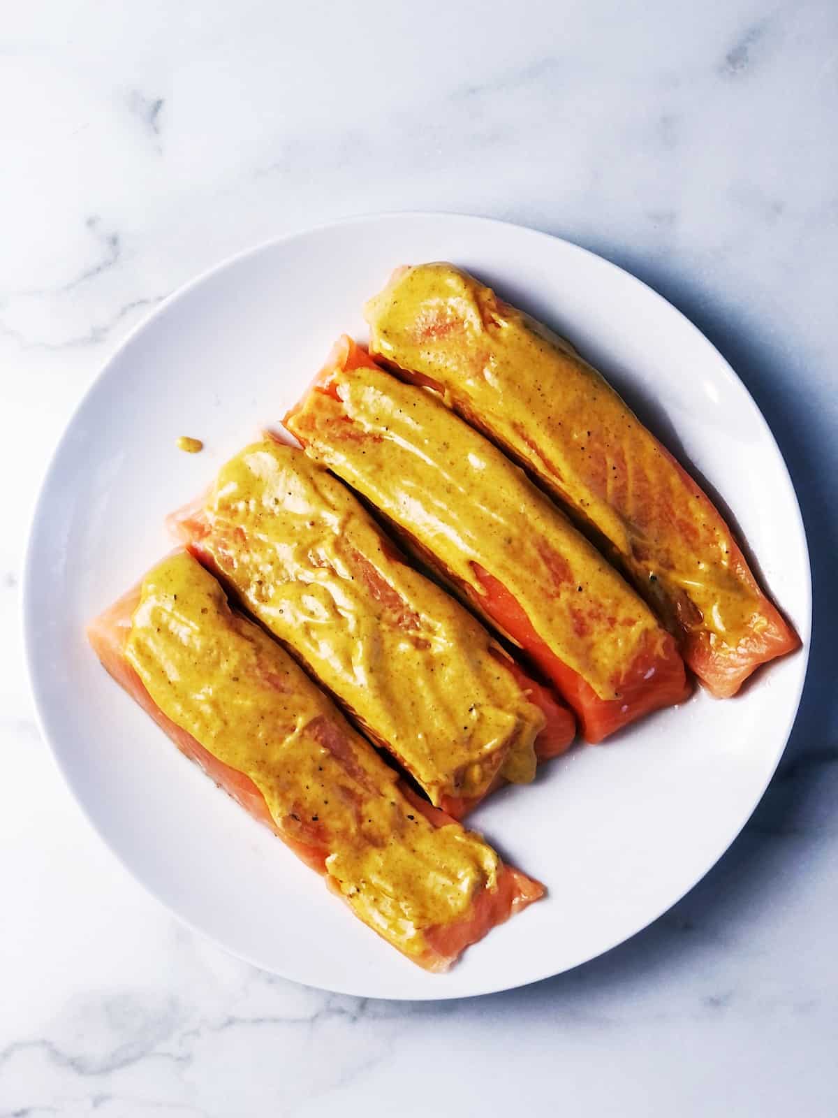 dijon topping for cast iron salmon