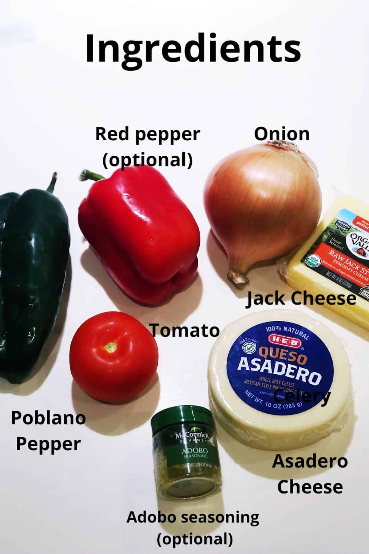 queso fundido ingredients - 1