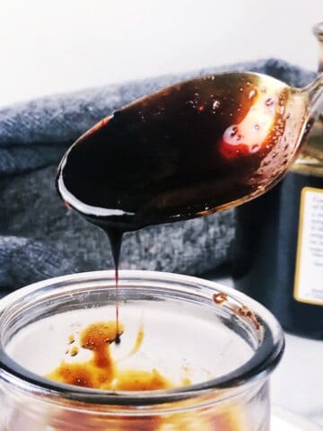 simple balsamic reduction closeup