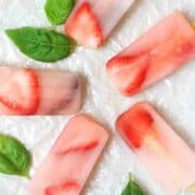 strawberry popsicles with basil