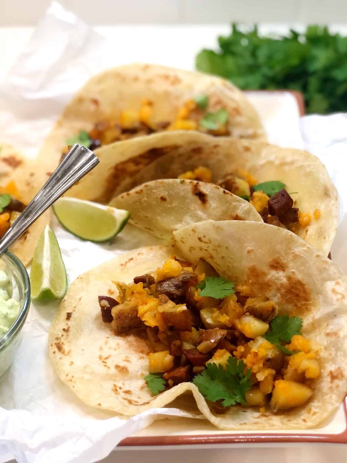 chorizo tacos closeup