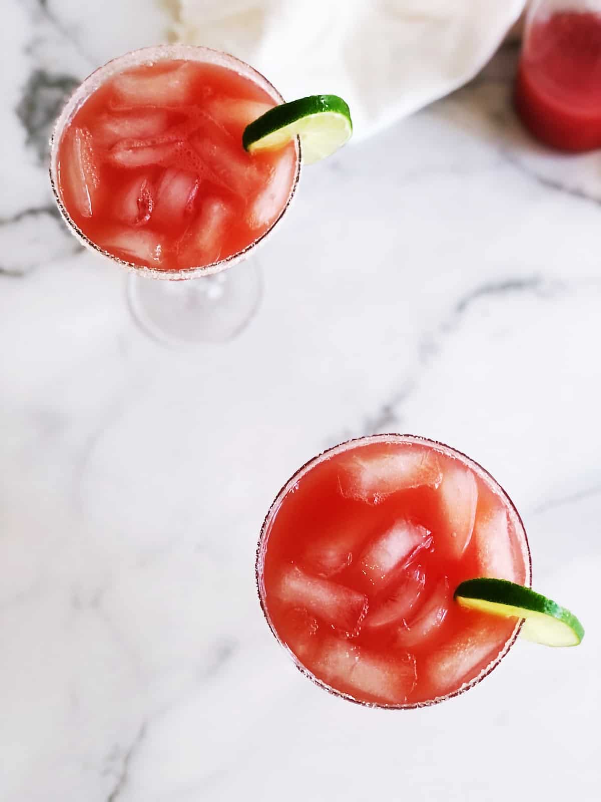 top of watermelon margaritas