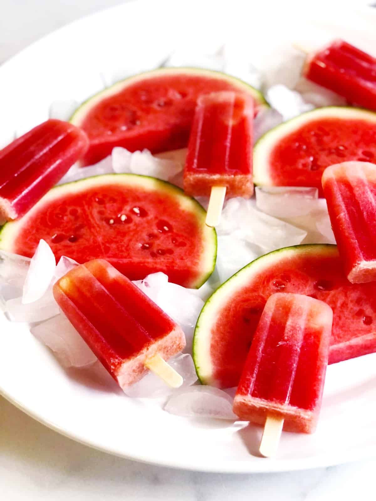 watermelon pops on plate