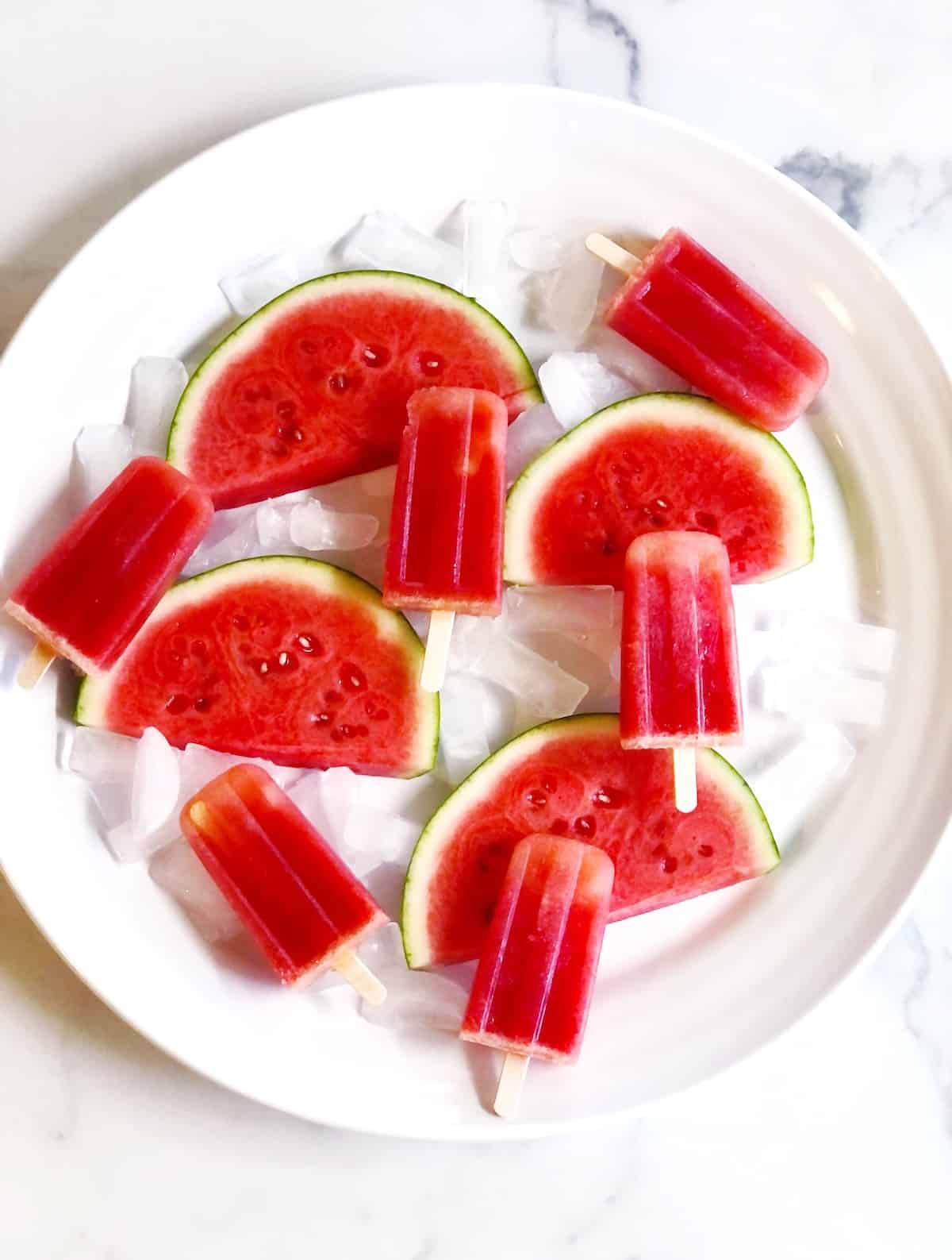 watermelon popsicles top view
