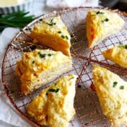 cheese scones on table