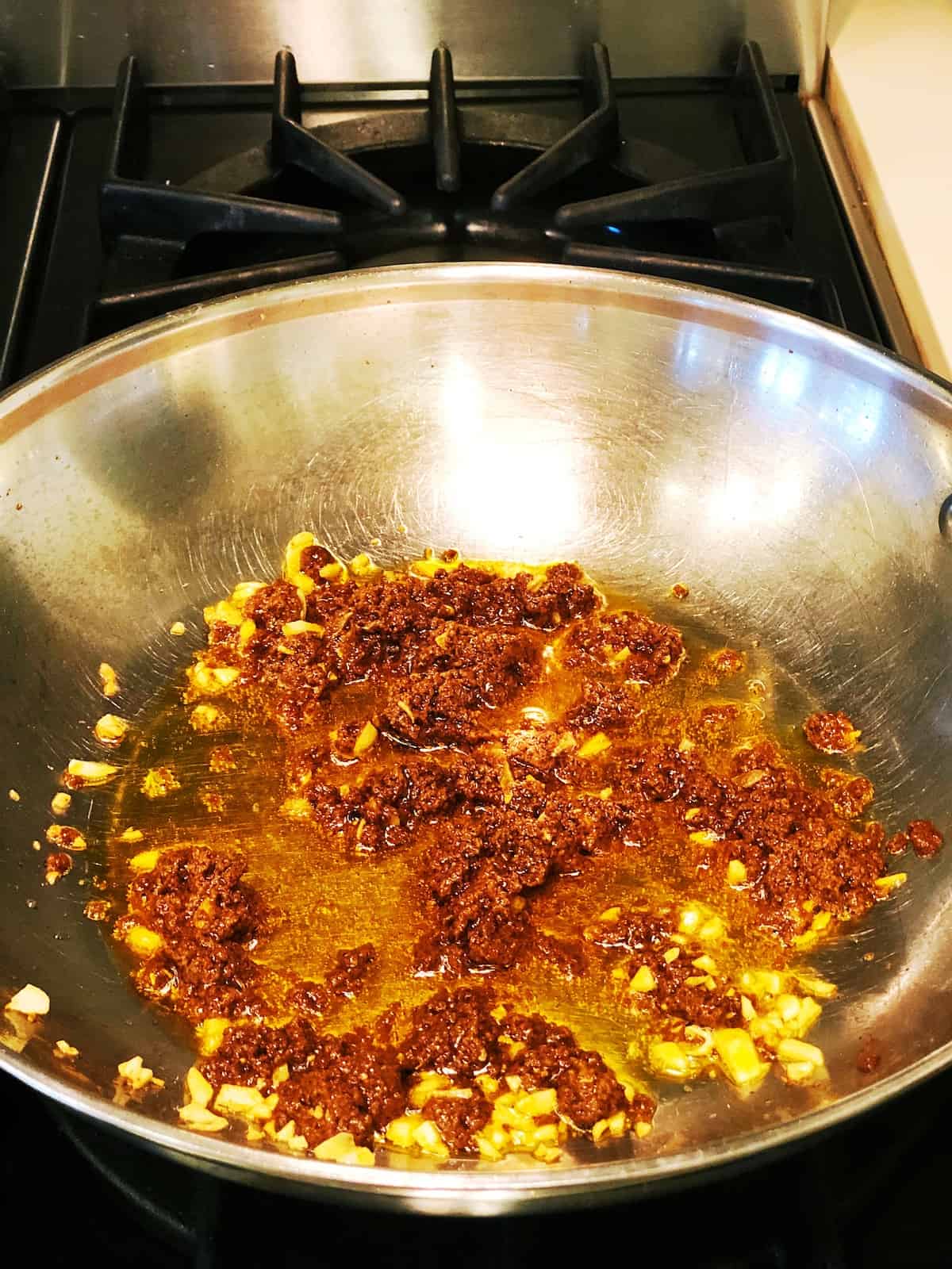 curry spices in pan