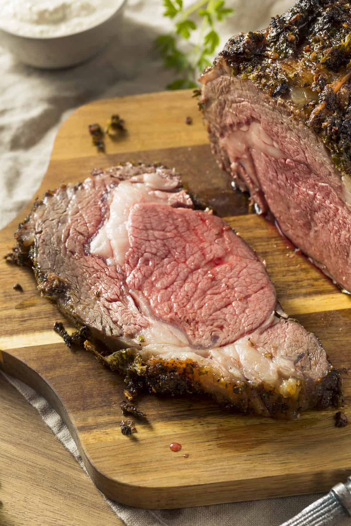 Slicing boneless prime rib