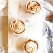 top view of crustless pumpkin pie