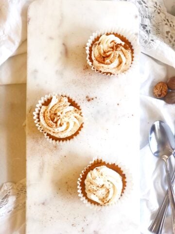 top view of crustless pumpkin pie