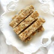 Coconut shortbread on a plate.
